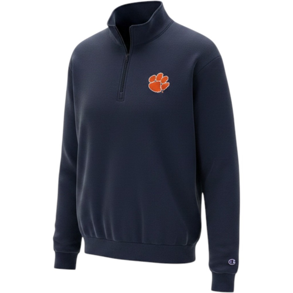 League 91 Clemson Tigers Quarter Zip Pullover Navy Blue Mens Small NCAA